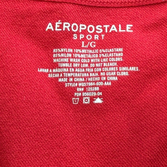 Aeropostale Shimmering Red Sports Bra Racer Back Removable Pads Metallic Threads - Picture 4 of 7